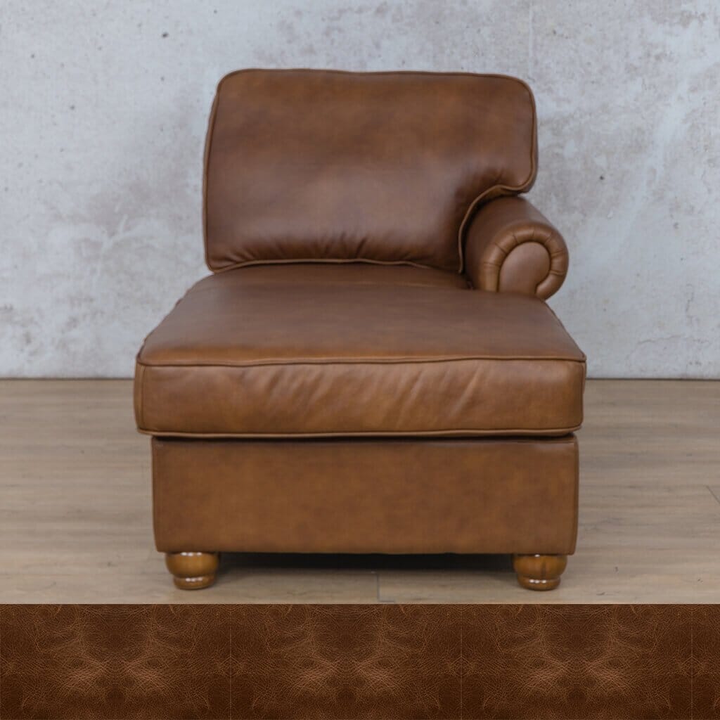 Salisbury Leather Chaise RHF Leather Armchair Leather Gallery Royal Cognac Full Foam 