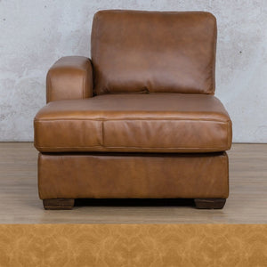 Stanford Leather Chaise LHF Leather Corner Sofa Leather Gallery Royal Hazelnut Full Foam 