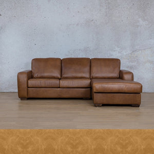 Stanford Leather Sofa Chaise - RHF Leather Sofa Leather Gallery Royal Hazelnut 