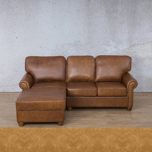 Salisbury Leather Sofa Chaise Sectional - LHF Leather Sectional Leather Gallery Royal Hazelnut 
