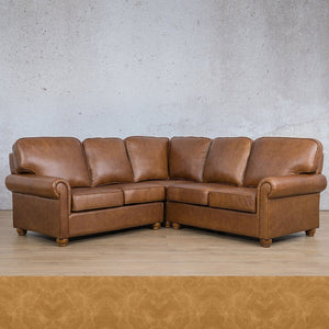 Salisbury Leather L-Sectional - 5 Seater Leather Sectional Leather Gallery Royal Hazelnut 