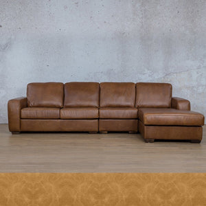 Stanford Leather Modular Sofa Chaise - RHF Fabric Sectional Leather Gallery Royal Hazelnut 
