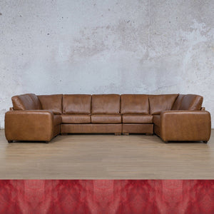 Stanford Leather Modular U-Sofa Leather Sectional Leather Gallery Royal Ruby 