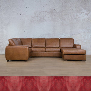 Stanford Leather U-Sofa Chaise - RHF Leather Sectional Leather Gallery Royal Ruby 
