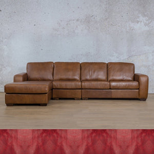 Stanford Leather Modular Sofa Chaise - LHF Leather Sectional Leather Gallery Royal Ruby 