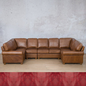 Salisbury Leather Modular U-Sofa Sectional Leather Sectional Leather Gallery Royal Ruby 