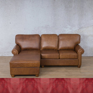 Salisbury Leather Sofa Chaise Sectional - LHF Leather Sectional Leather Gallery Royal Ruby 