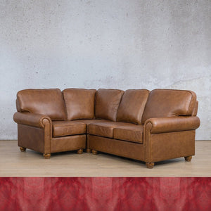Salisbury Leather L-Sectional 4 Seater - LHF Leather Sectional Leather Gallery Royal Ruby 