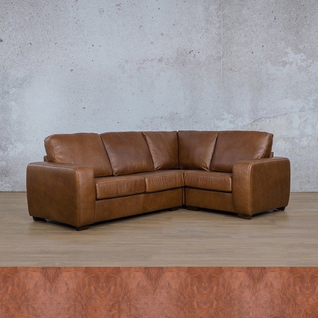 Stanford Leather L-Sectional 4 Seater - RHF Leather Sectional Leather Gallery Royal Saddle 