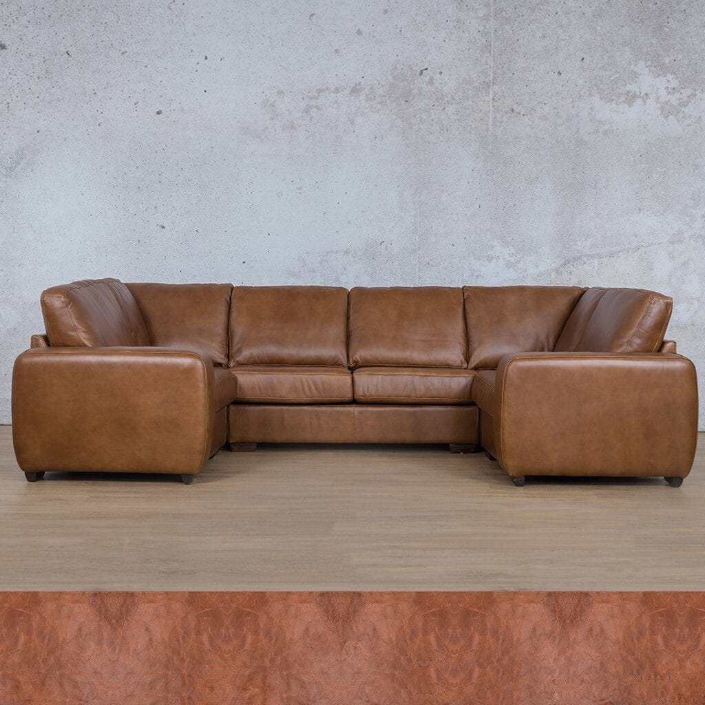 Stanford Leather U-Sofa Leather Sectional Leather Gallery Royal Saddle 