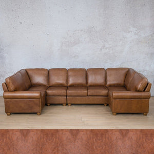 Salisbury Leather Modular U-Sofa Sectional Leather Sectional Leather Gallery Royal Saddle 