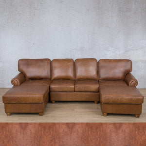 Salisbury Leather Sofa U-Chaise Sectional Leather Sectional Leather Gallery Royal Saddle 