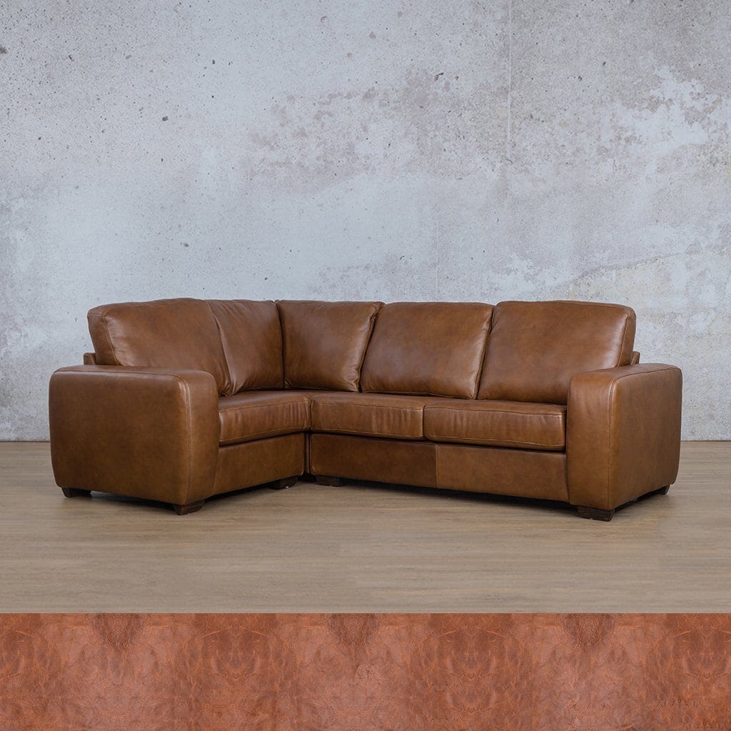 Stanford Leather L-Sectional 4 Seater - LHF Leather Sectional Leather Gallery Royal Saddle 