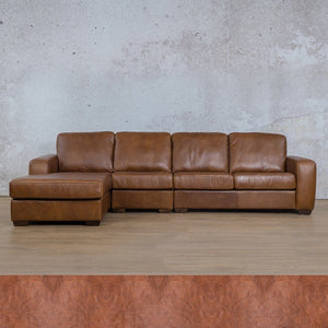 Stanford Leather Modular Sofa Chaise - LHF Leather Sectional Leather Gallery Royal Saddle 