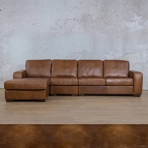 Stanford Leather Modular Sofa Chaise - LHF Leather Sectional Leather Gallery Royal Walnut 