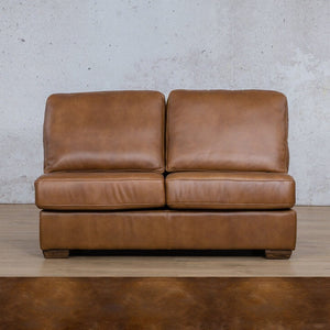 Stanford Leather Armless 2 Seater Leather Sofa Leather Gallery Royal Walnut Full Foam 