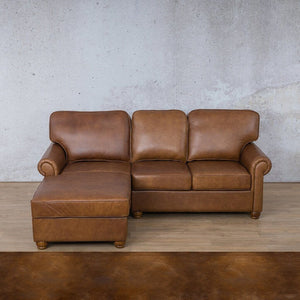 Salisbury Leather Sofa Chaise Sectional - LHF Leather Sectional Leather Gallery Royal Walnut 