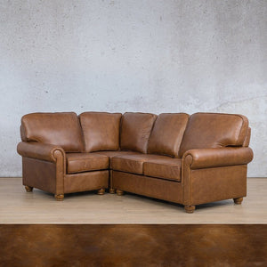 Salisbury Leather L-Sectional 4 Seater - LHF Leather Sectional Leather Gallery Royal Walnut 