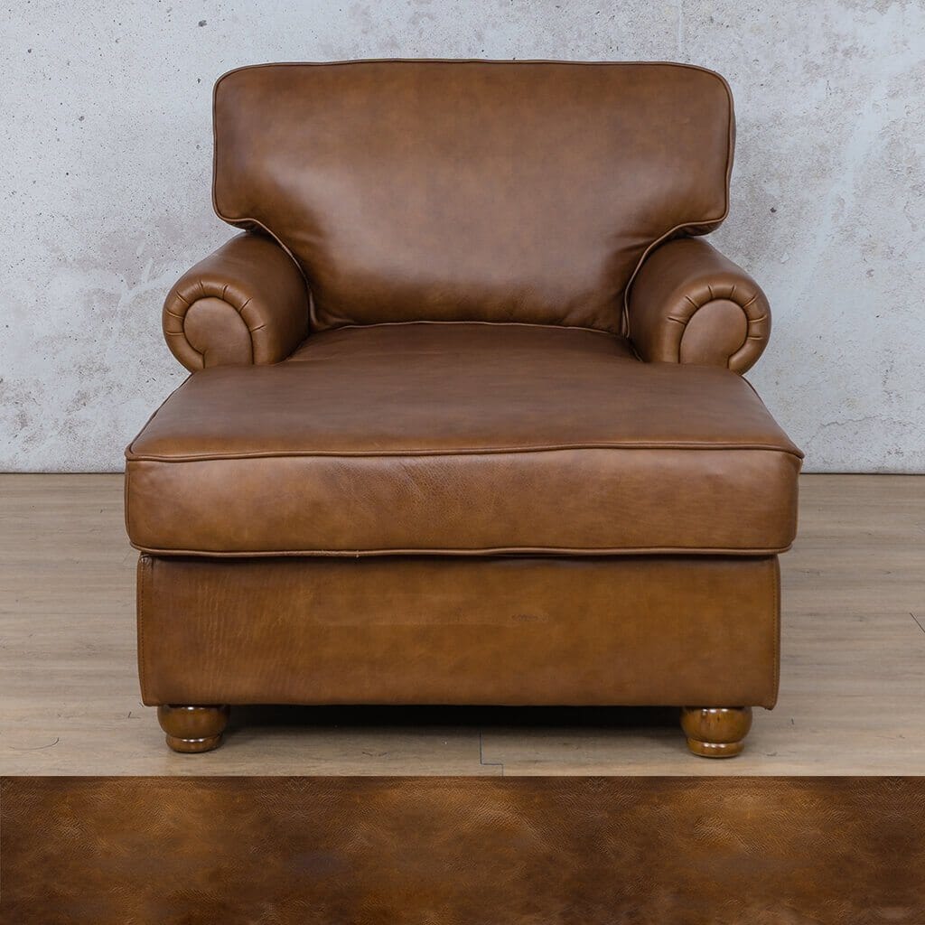 Salisbury Leather 2 Arm Chaise Leather Armchair Leather Gallery Royal Walnut Full Foam 