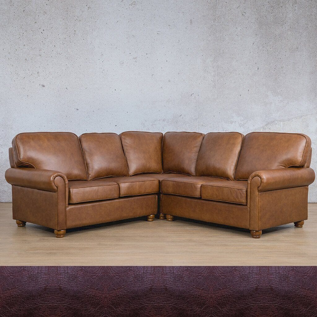 Salisbury Leather L-Sectional - 5 Seater Leather Sectional Leather Gallery Royal Coffee 