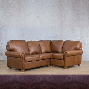 Salisbury Leather L-Sectional 4 Seater - RHF Leather Sectional Leather Gallery Royal Coffee 