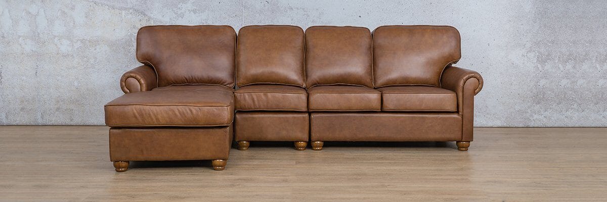 Salisbury Leather Sofa Chaise Modular Sectional - LHF Leather Sectional Leather Gallery 