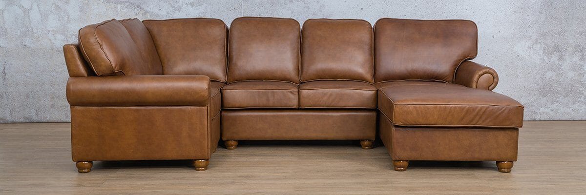 Salisbury Leather U-Sofa Chaise Sectional - RHF Leather Sectional Leather Gallery 