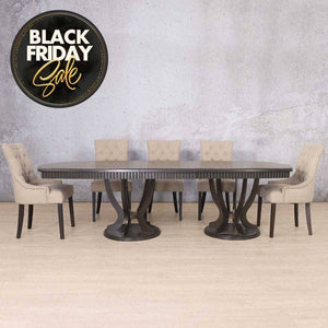 Sorrento & Duchess 8 Seater Dining Set Dining room set Leather Gallery Chocolate Oak 