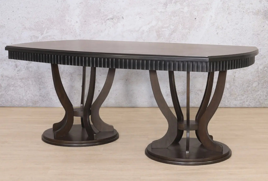 Explore the Sorrento 2.1m extendable dining table in the colour Chocolate, for a luxurious addition to your dining space.