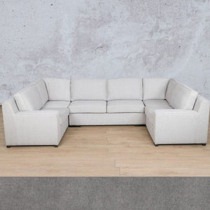 Rome Fabric U-Sofa Sectional Fabric Corner Suite Leather Gallery Space Grey 