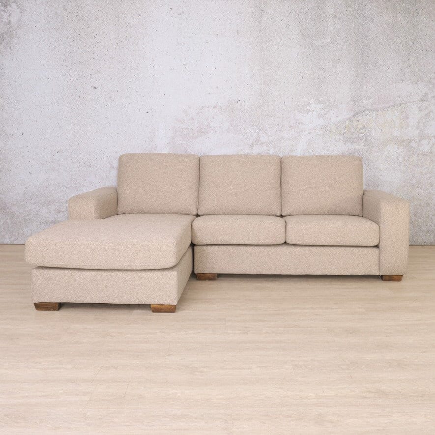 Stanford Fabric Sofa Chaise - LHF Fabric Sofa Leather Gallery Kenya Sand 