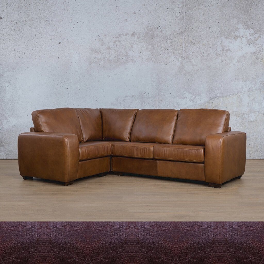 Stanford Leather L-Sectional 4 Seater - LHF Leather Sectional Leather Gallery Royal Coffee 