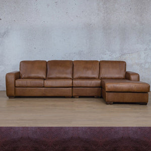 Stanford Leather Modular Sofa Chaise - RHF Fabric Sectional Leather Gallery Royal Coffee 