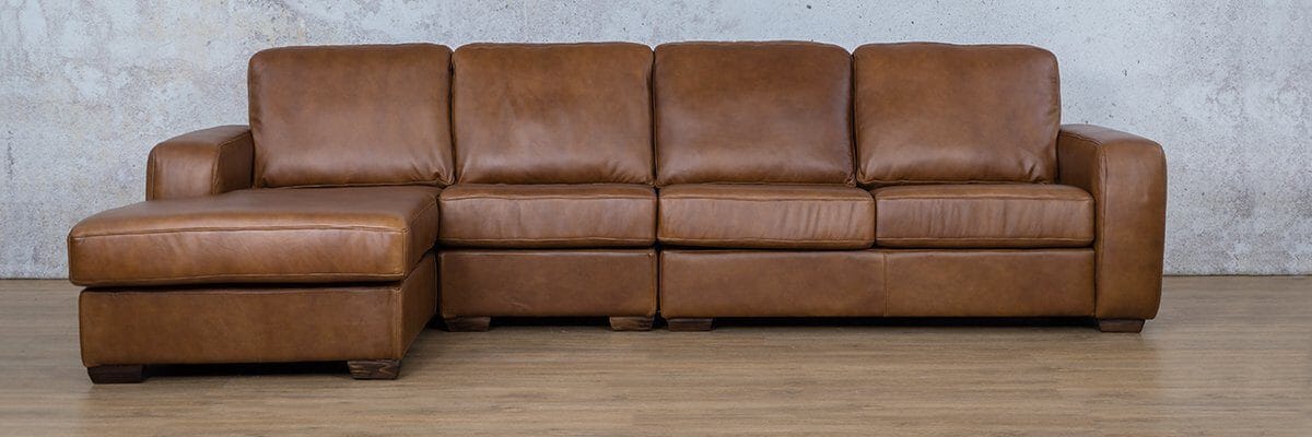 Stanford Leather Modular Sofa Chaise - LHF Leather Sectional Leather Gallery 