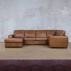 Stanford Leather U-Sofa Chaise - LHF Leather Sectional Leather Gallery Royal Coffee 