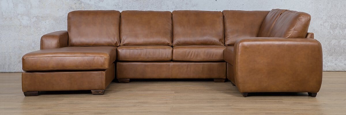 Stanford Leather U-Sofa Chaise - LHF Leather Sectional Leather Gallery 