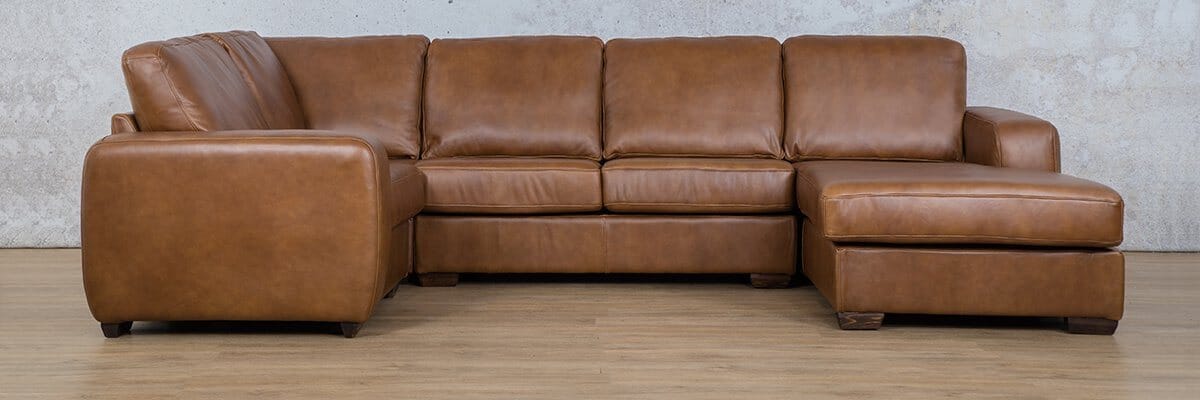 Stanford Leather U-Sofa Chaise - RHF Leather Sectional Leather Gallery 