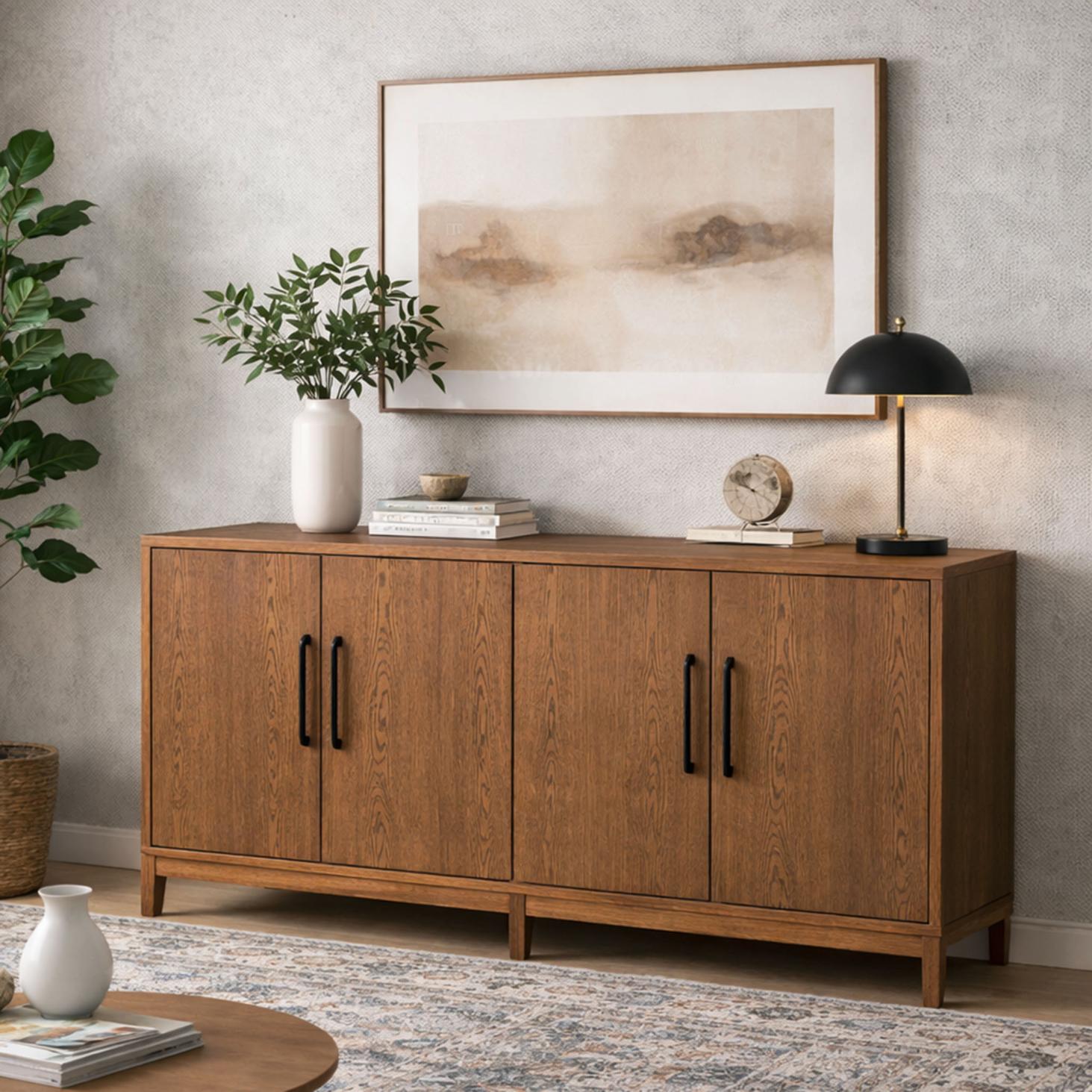 Stockholm 1.5m Sideboard in Antique Dark Oak – Classic Wooden Storage Unit at Leather Gallery