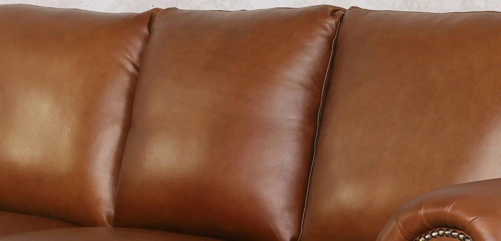 Close-up view of leather showcasing stretch marks that add unique character.