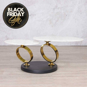 Swivel Stainless Steel Marble Look Top Coffee Table - Gold Coffee Table Leather Gallery 