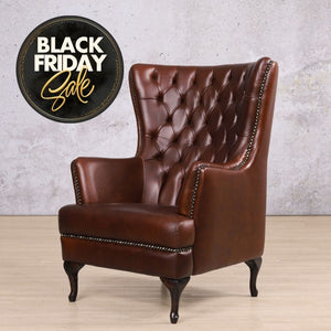 Salina Leather Armchair - Wingback Armchair - Available on Special Order Plan Only