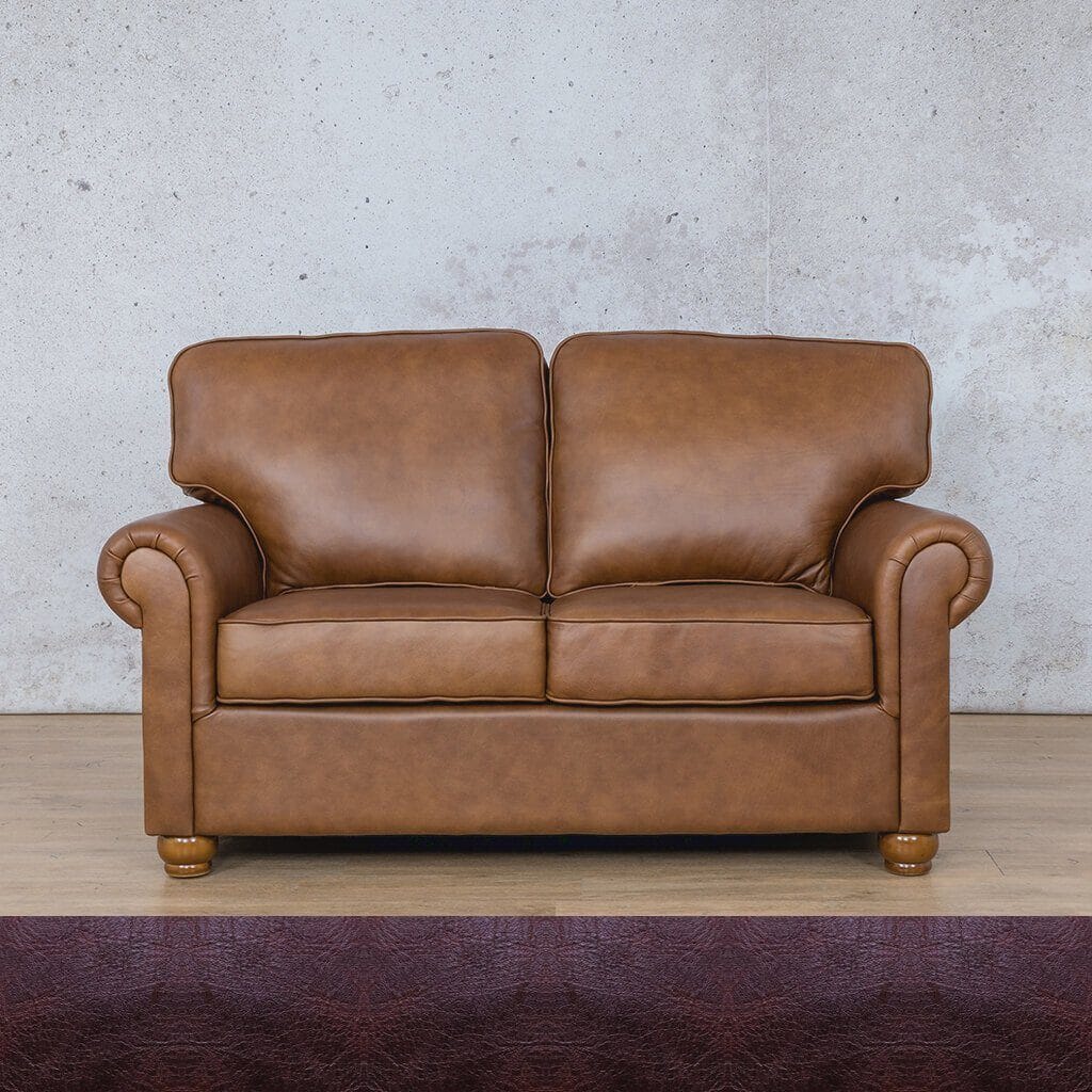 Compact 2 deals seater leather sofa