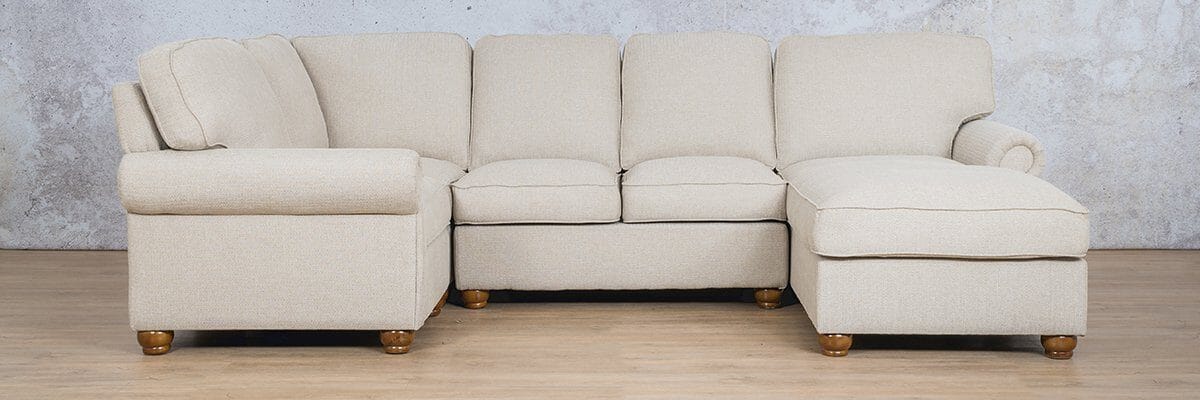 Salisbury Fabric U-Sofa Chaise Sectional - RHF Fabric Corner Suite Leather Gallery 