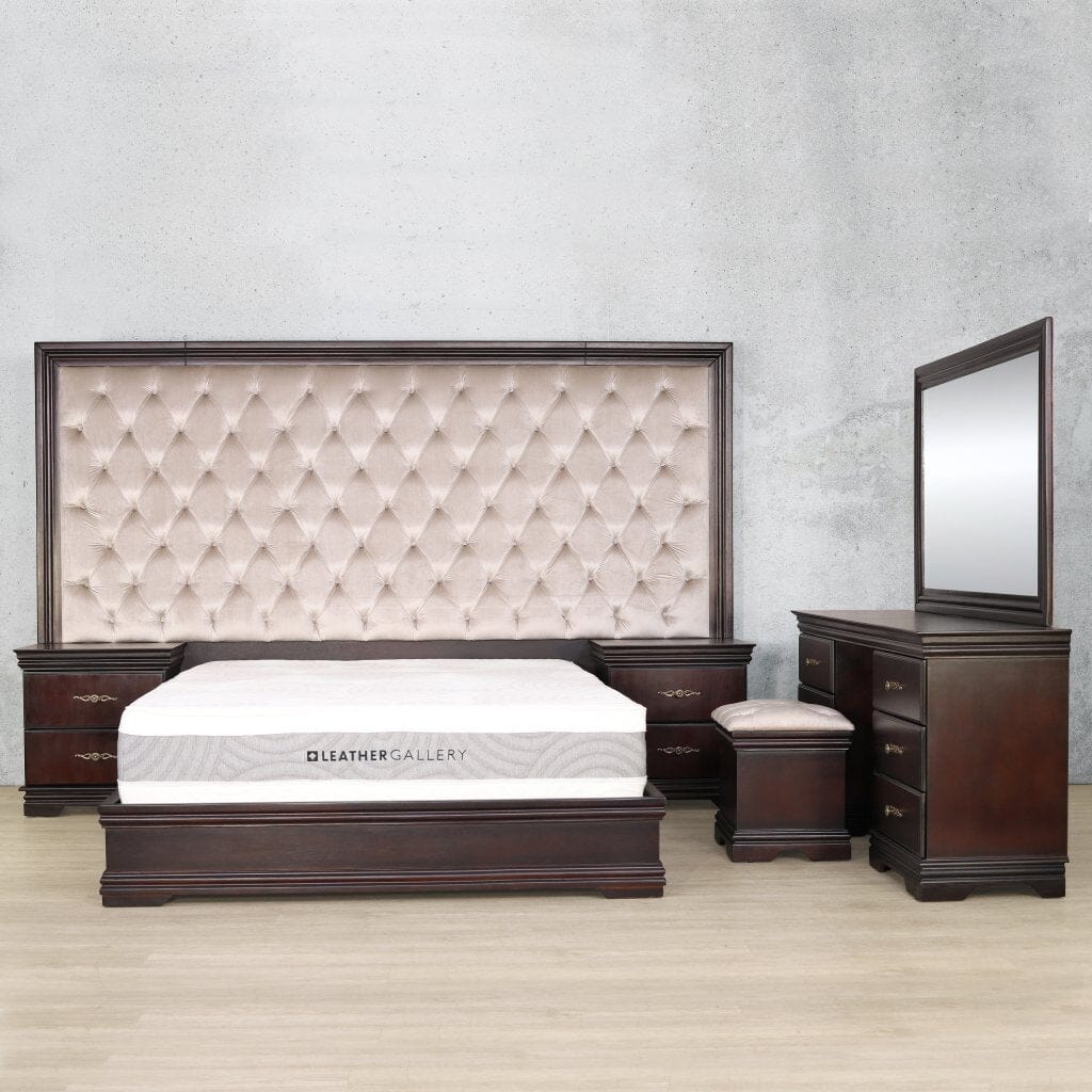 Diana 6 Piece Bedroom Set Leather Gallery Queen 