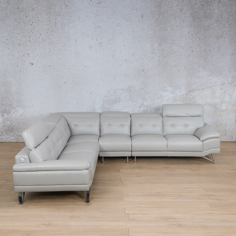 San Pablo Leather Sectional - Grey - Leather Sectional