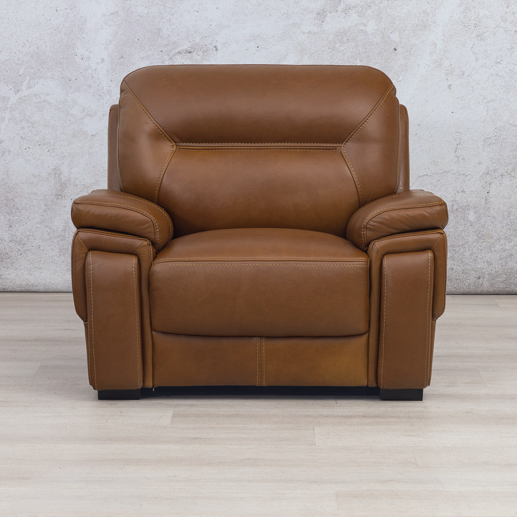 San Lorenze 1 Seater Leather Sofa - Czar Pecan - Leather Couches