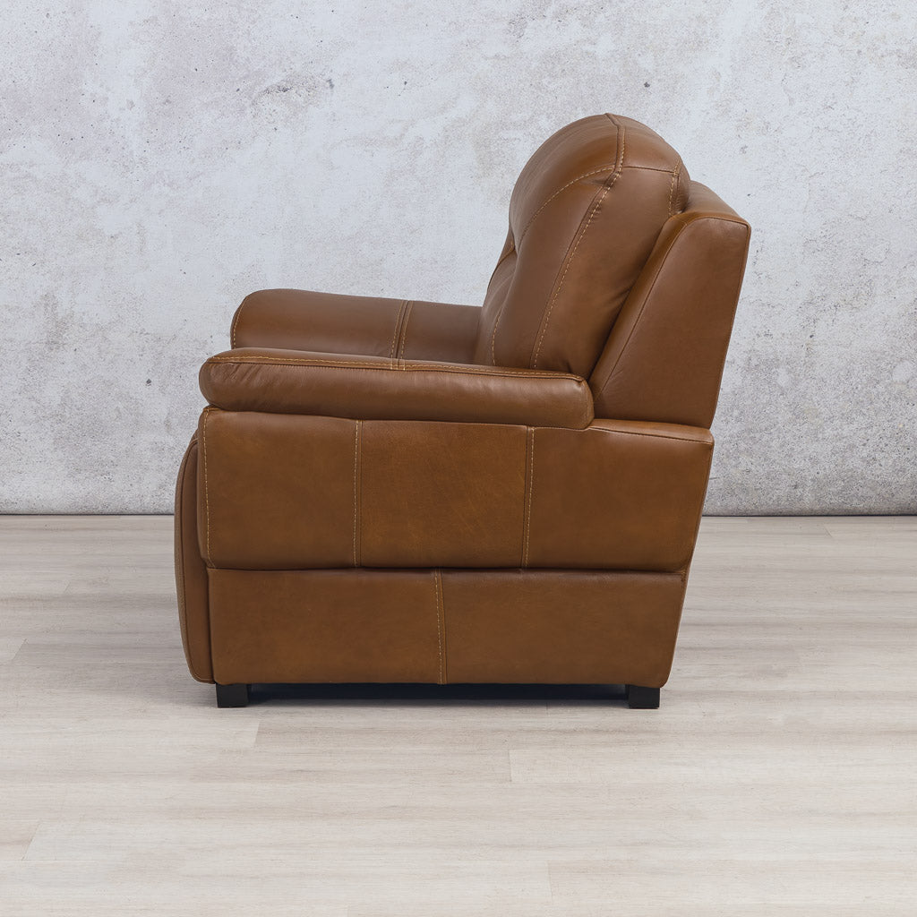 San Lorenze 1 Seater Leather Sofa - Leather Couches czar pecan