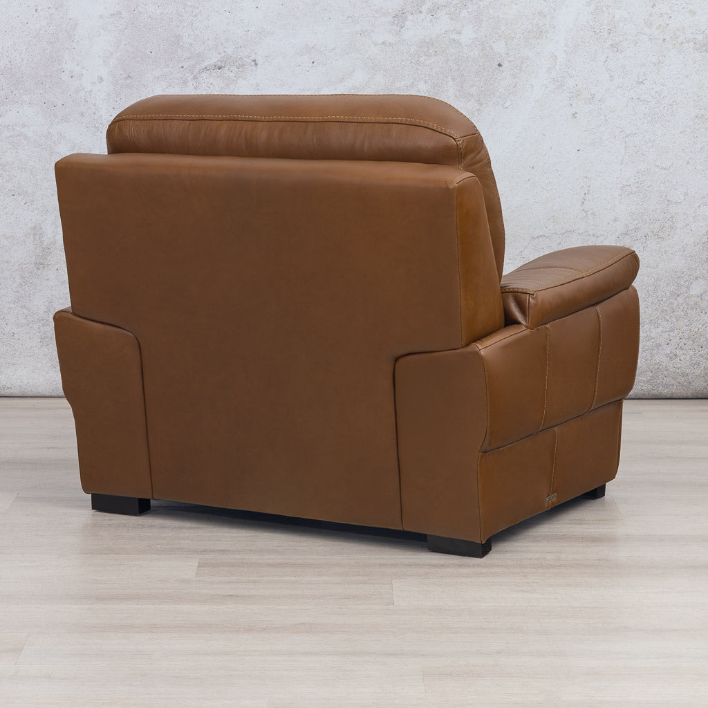 San Lorenze 1 Seater Leather Sofa - Leather Couches czar pecan