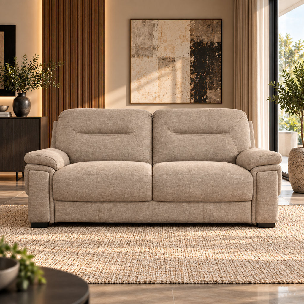 San Lorenze Fabric 3 seater Couch - Kenya Sand | Fabric Couches