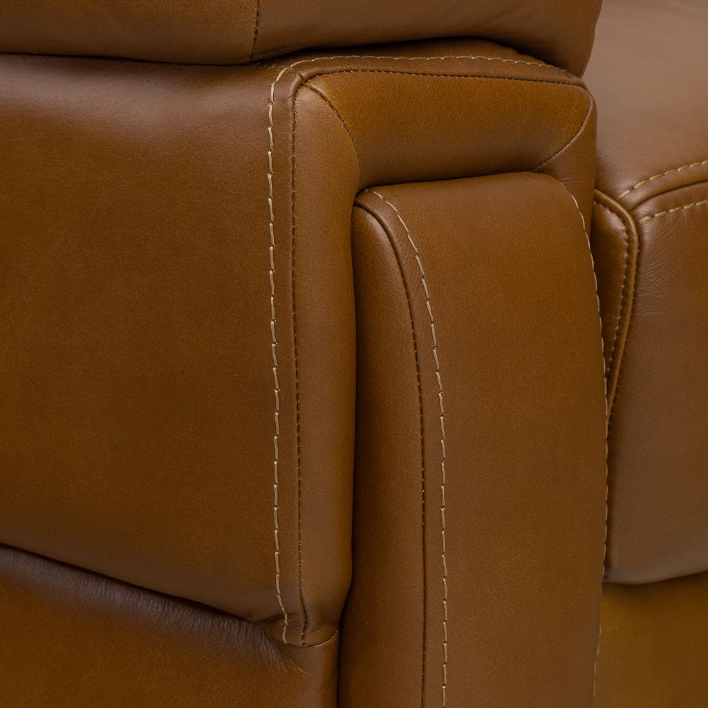 Leather Gallery | San Lorenze 3 Seater Leather Couch | Czar Pecan